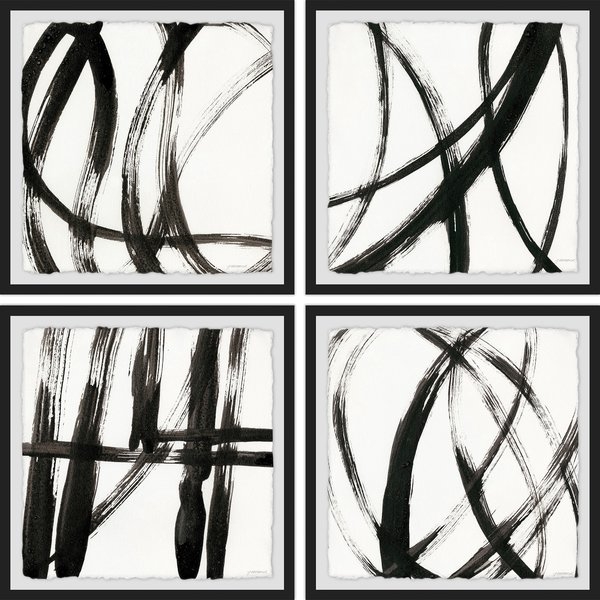 'Linear Expression Quadriptych' 4 Piece Framed Print Set - Image 0