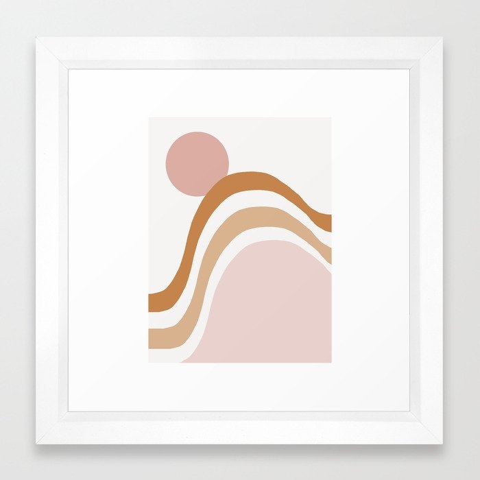 26 Hosanna - abstract minimalist earth tones sunset desert mountain art print Framed Art Print - Image 0