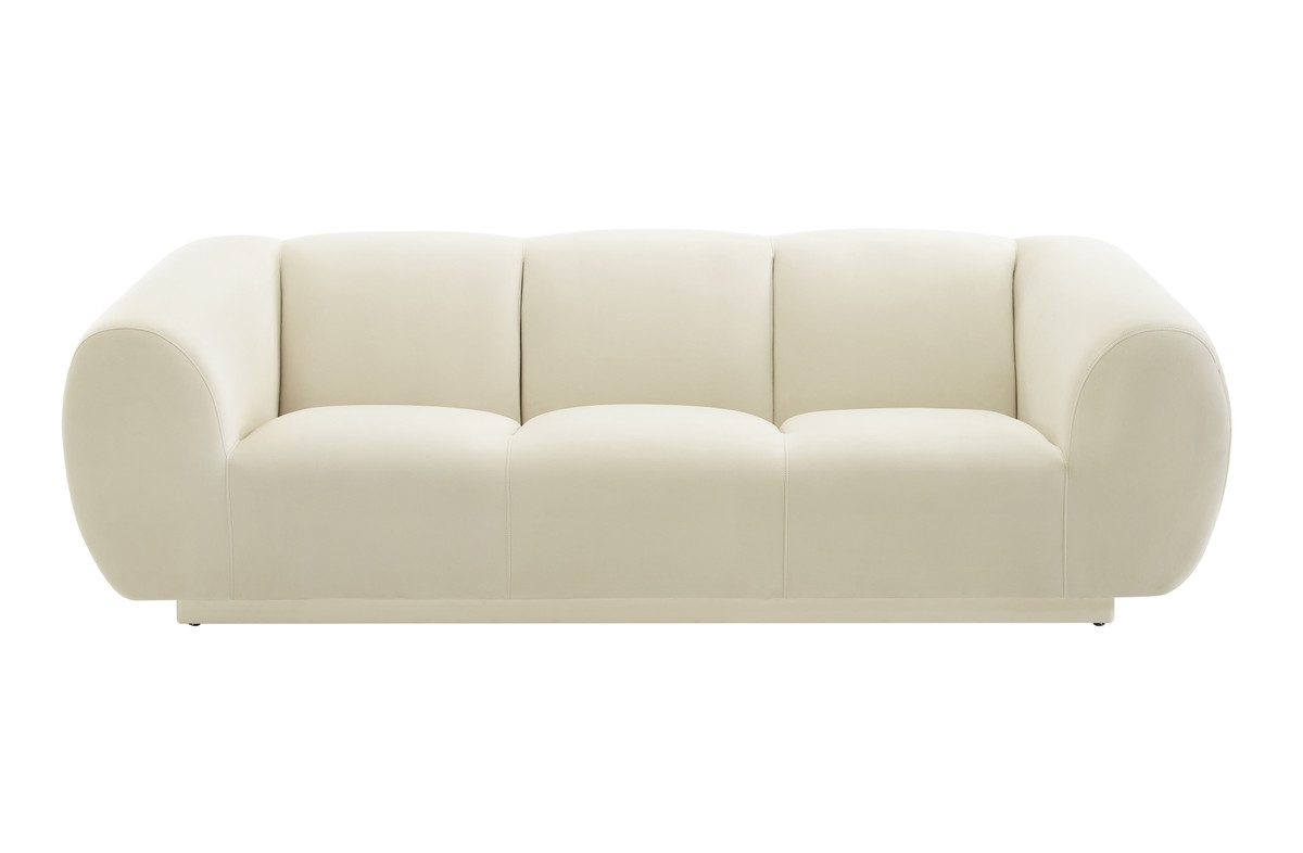 Emmet Cream Velvet Sofa - Image 0