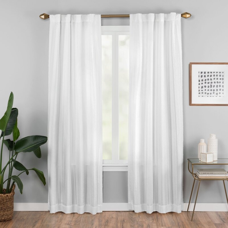 Skylar Window Solid Semi-Sheer Single Curtain Panel (Individual), Blush 84" - Image 1