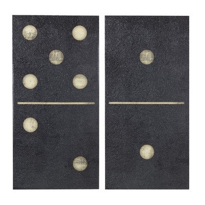 'Two Black Dominos' Framed Graphic Art on Canvas Set - Image 0