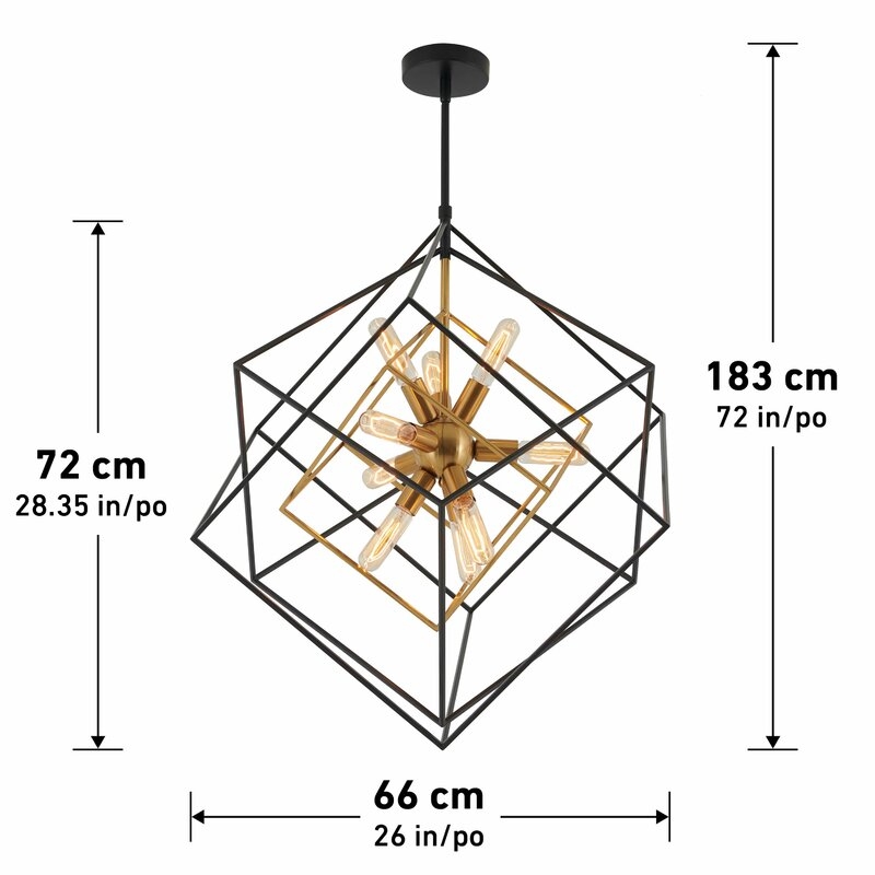 Alson 9-Light Unique / Statement Geometric Chandelier - Image 3