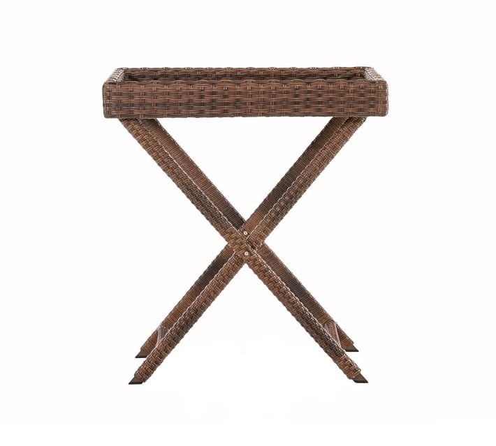 Abrego All-Weather Wicker Tray Accent Table - Image 2