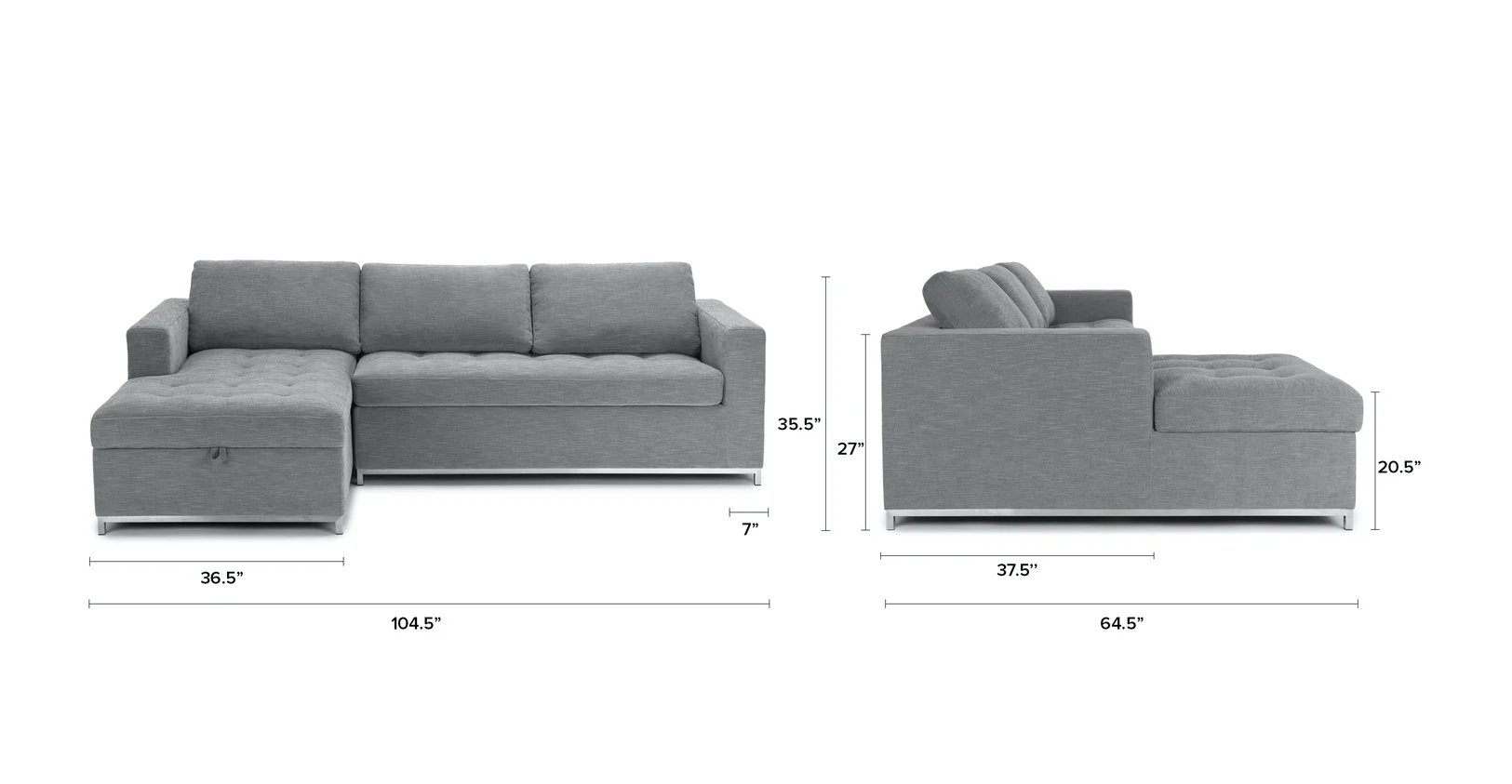 Soma Dawn Gray Left Sofa Bed - Image 4