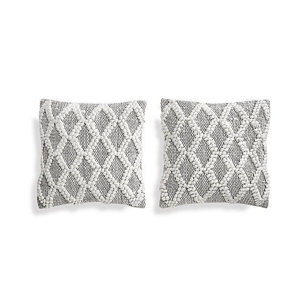 Austine Grey and Cream Pillows 20", Set of 2 - Image 0