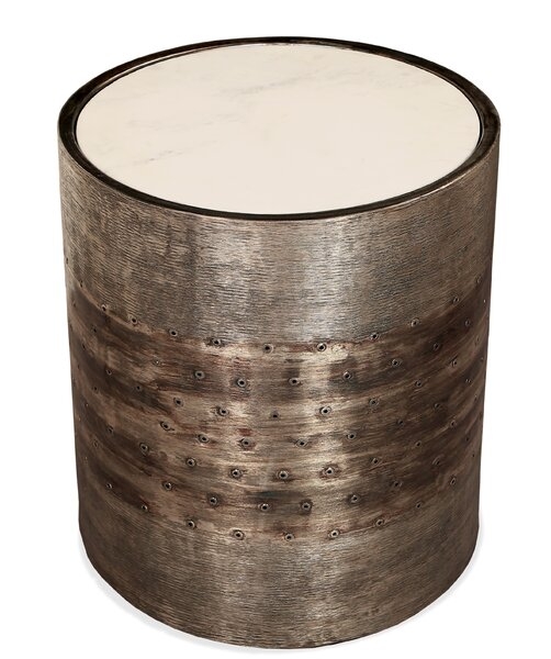 Mccullum Marble Top Drum End Table - Image 0
