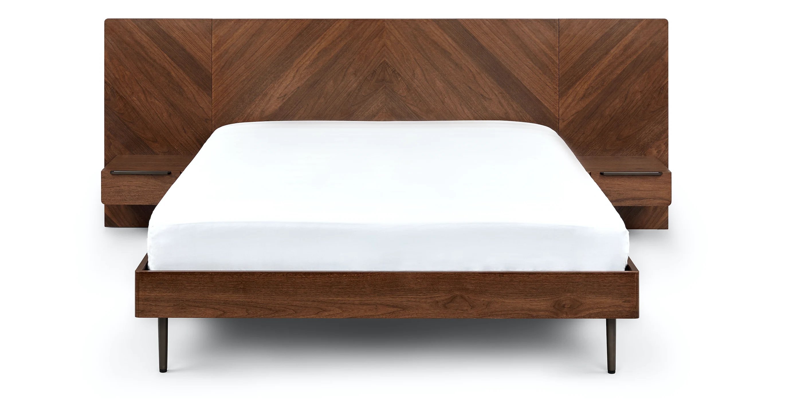 Nera Walnut Queen Bed with Nightstands - Image 2