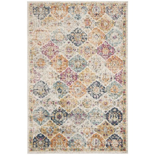 Grieve Power Loomed Synthetic Cream Area Rug - Image 0