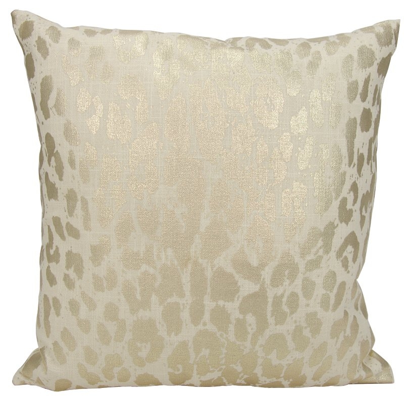 Scarlet Metallic Leopard Throw Pillow - Image 0