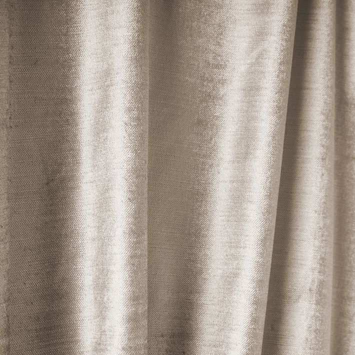 Luster Velvet Curtain Simple Taupe 48x96, Set of 2 - Image 1