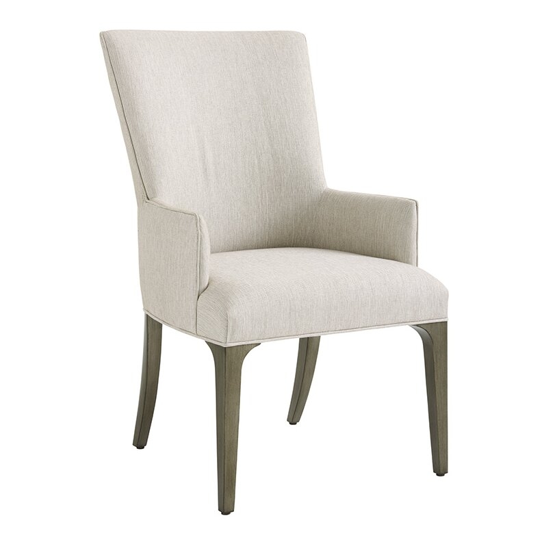 Ariana Linen Arm Chair in Silver Gray - Image 0