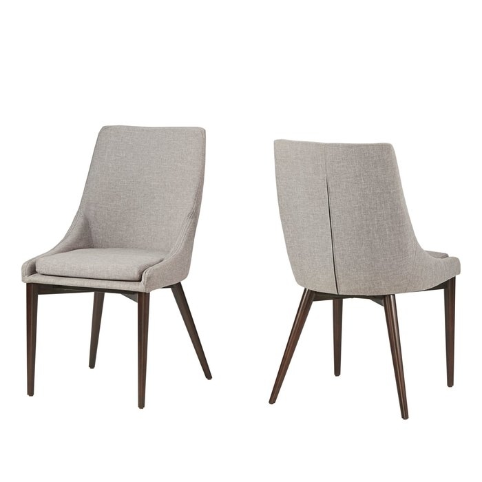 Cleland Upholstered Parsons Chair - Gray linen (set of 2) - Image 0