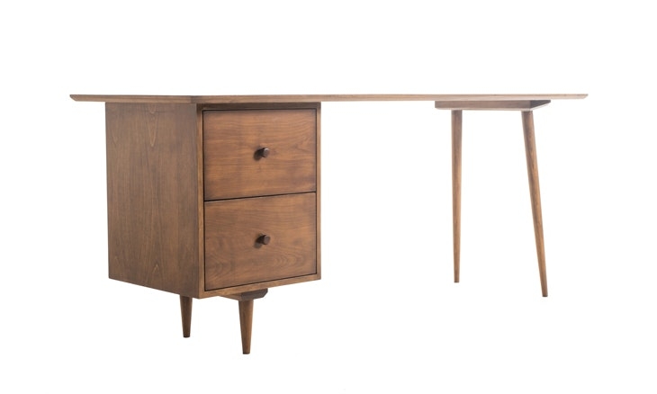 Alcott Mid Century Modern Desk - Walnut - Left - Image 2