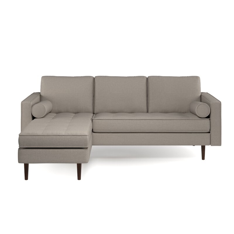 Kasey 84" Wide Velvet Reversible Sofa & Chaise - Image 0