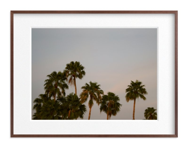 Fancy Palms - 30" x 40" Walnut Wood Frame - Image 0