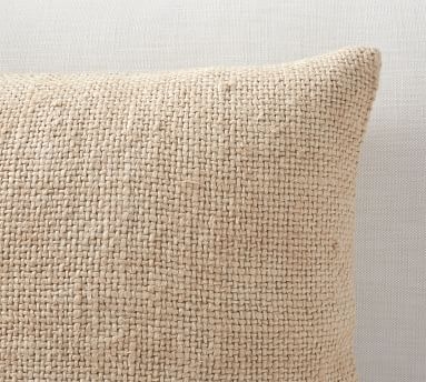 Faye Textured Linen Pillow Cover, 20", Charcoal - Image 3