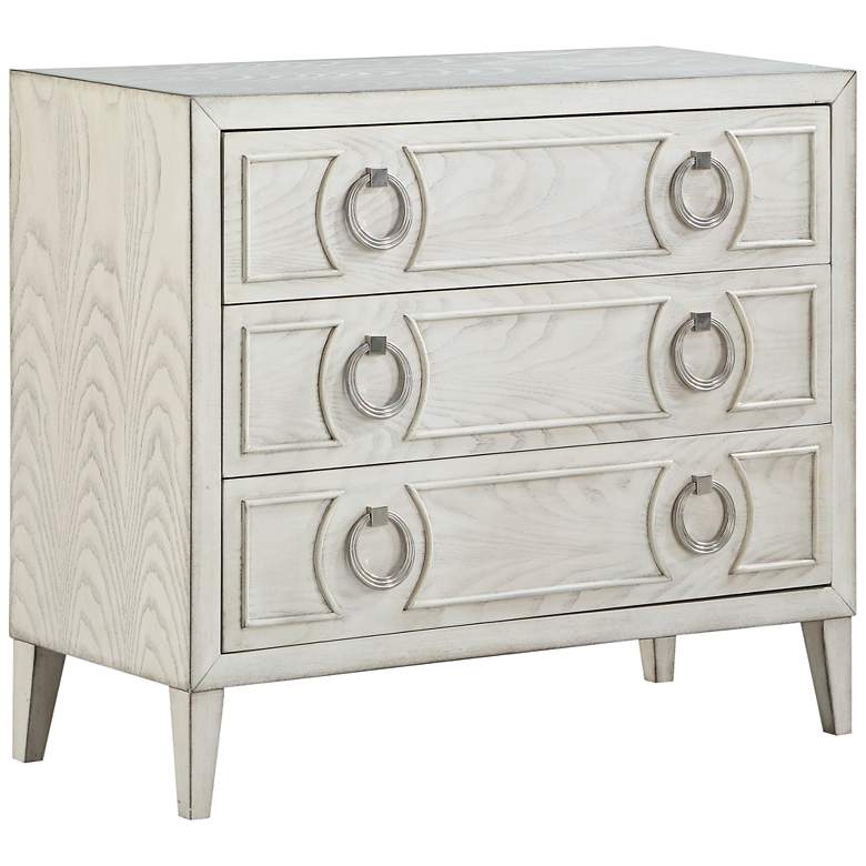 Reeds 39 1/2" Wide White Wood 3-Drawer Accent Chest - Image 0