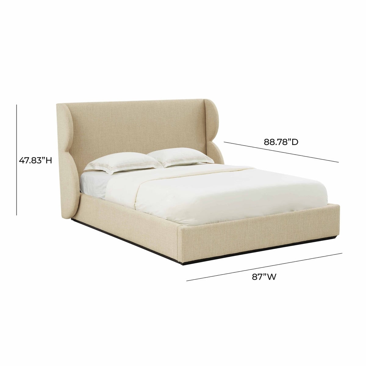 Jibriyah Beige Tweed Bed in King - Image 4