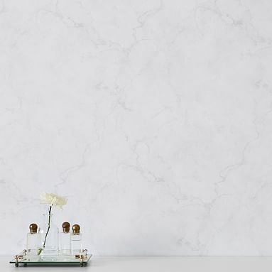 Carrara Marble Peel and Stick NuWallpaper(TM), 20"x18', Carrara Marble - Image 0