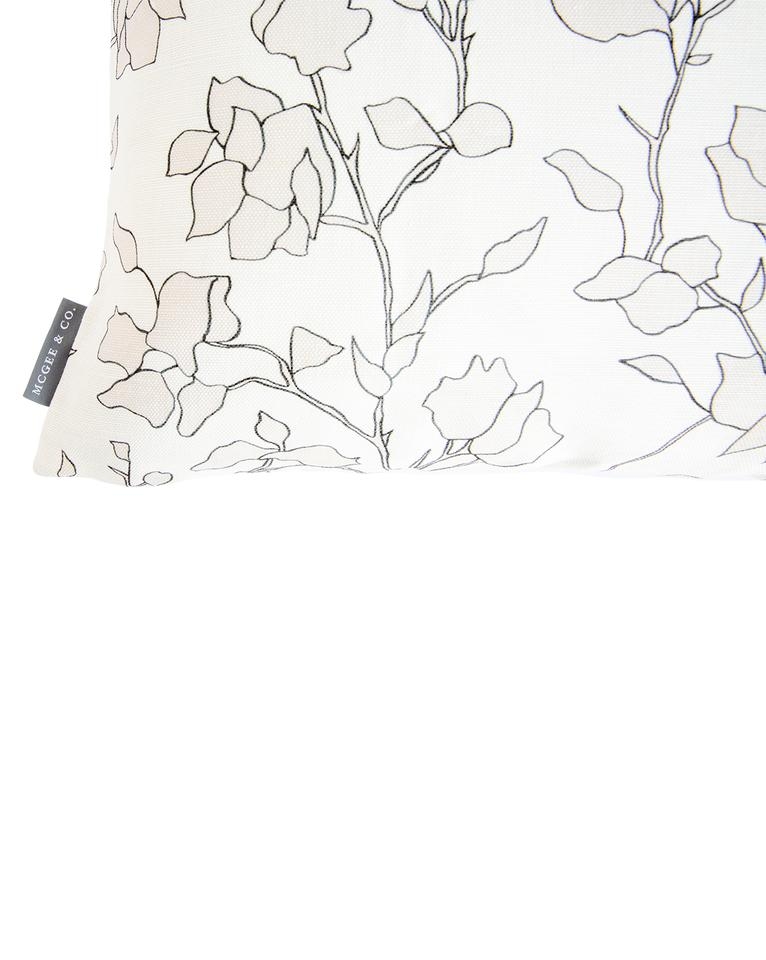 BLAIR SKETCHED FLORAL PILLOW COVER WITHOUT INSERT, 24" x 24" - Image 1