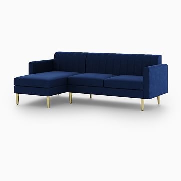 Olive Sectional Set 04: Olive Standard Back Mailbox Arm Left Arm Sofa, Olive Standard Back Mailbox Arm Right Arm Chaise, Poly, Performance Coastal Linen, Pebble Stone, Antique Brass - Image 2