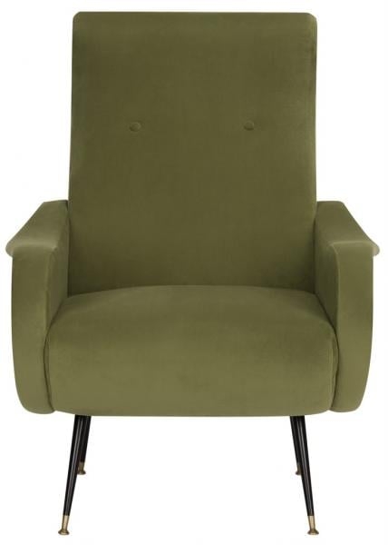 Elicia Velvet Retro Mid Centry Accent Chair - Hunter Green - Arlo Home - Image 2