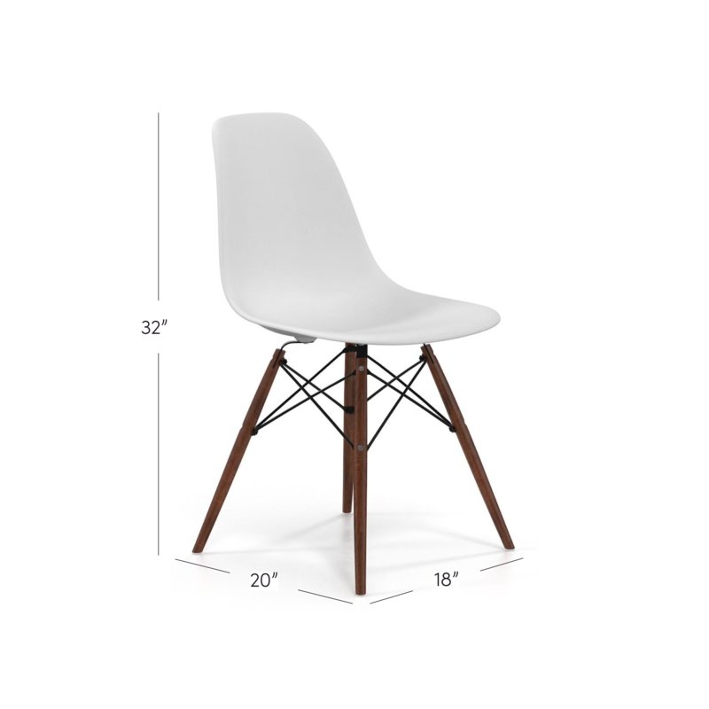 Kling Dining Chair (set of 2) / White, Walnut - Image 2
