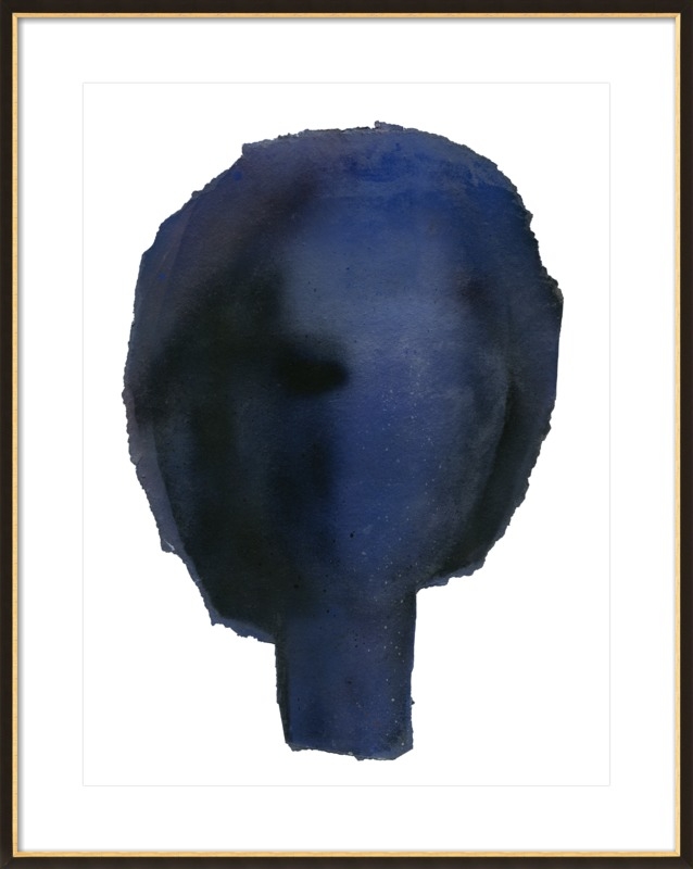 Blue Head- 28" x 36" Ornate - Black with Gold Wood, frame width 0.8", depth 0.875" - Image 0