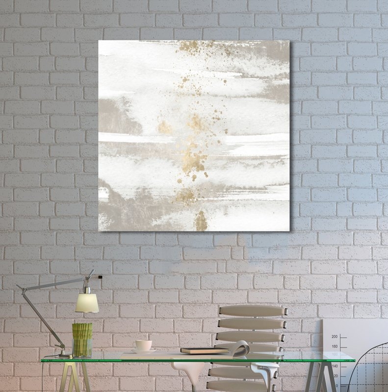 'Sun and Rain Abstract Art' Wrapped Canvas Print - Image 0