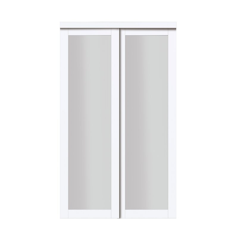 Baldarassario Glass Sliding Closet Door with Installation Hardware Kit - Image 1