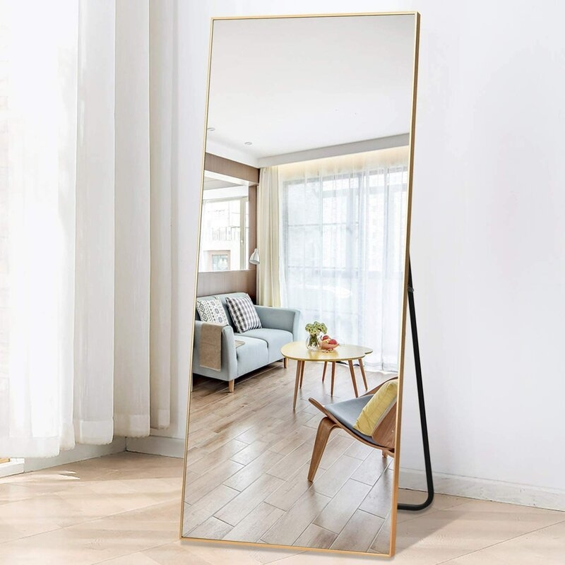 Ronan Simple Oversized Thin Aluminum Alloy Modern Full Length Mirror - Image 1