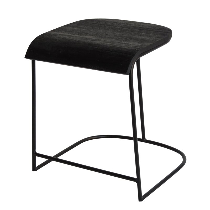 Puckett Iron and Wood Accent Stool black - Image 0