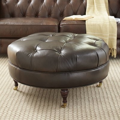 Lowery Leather Ottoman - Image 1