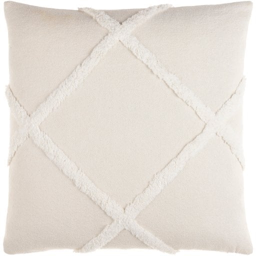 Sarah Throw Pillow, Cream, 18" x 18" - Image 0