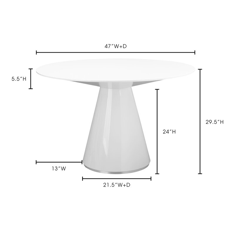 Otago Dining Table Color: White - Image 3