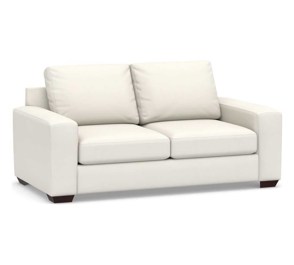 Big Sur Square Arm Upholstered Loveseat 76", Down Blend Wrapped Cushions, Performance Twill Warm White - Image 0