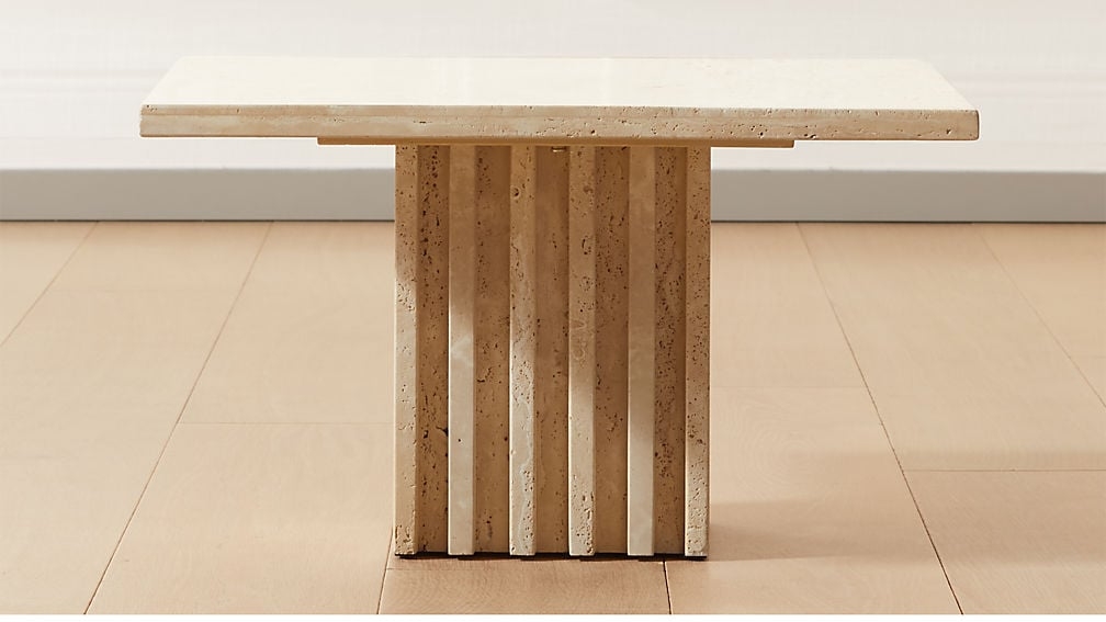 Carve Travertine Small Cocktail Table - Image 0