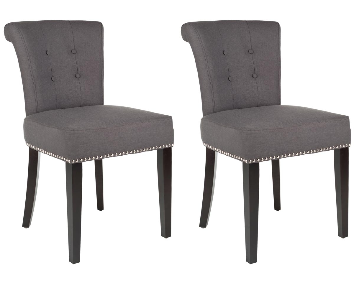 Sinclair 21''H Ring Chair (Set Of 2) - Silver Nail Heads - Charcoal/Espresso - Arlo Home - Image 2