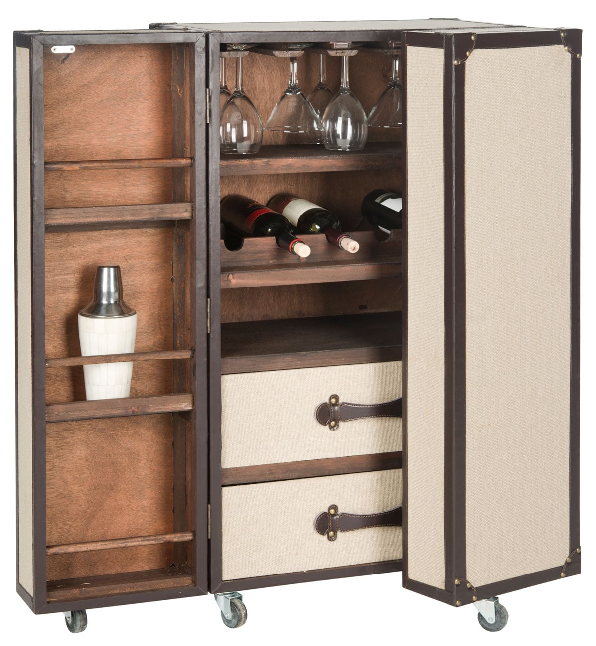 Grayson Bar Cabinet - Beige - Safavieh - Image 1