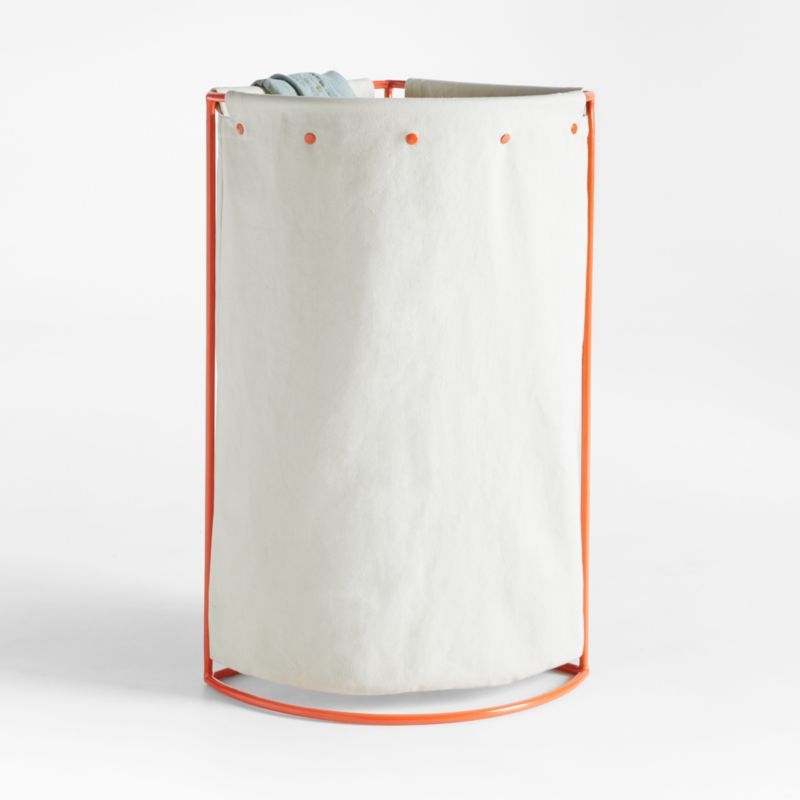 Kids Orange Corner Hamper with Metal Frame - Image 5