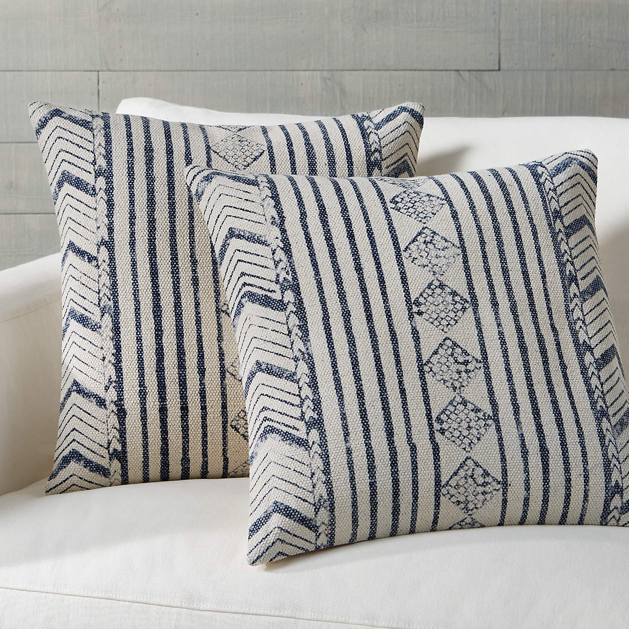 Marek Faded Blue Geometric Lumbar Pillows 20" X 20", Set of 2 - Image 0