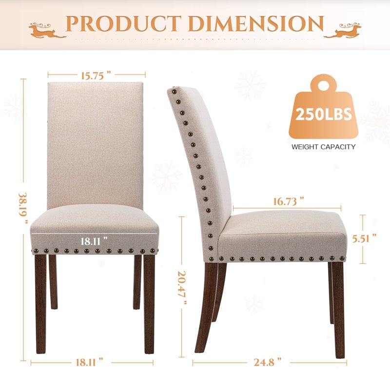 Bontrager Linen Parsons Chair (set of 2) - Image 2