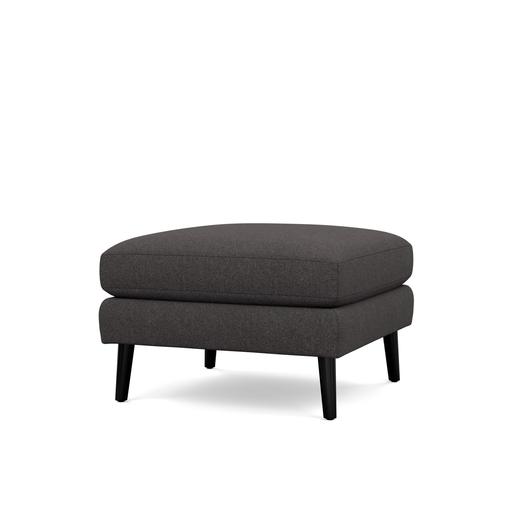Nomad Ottoman - Heather Charcoal - Performance Chenille / Ebony - Wood - Image 0