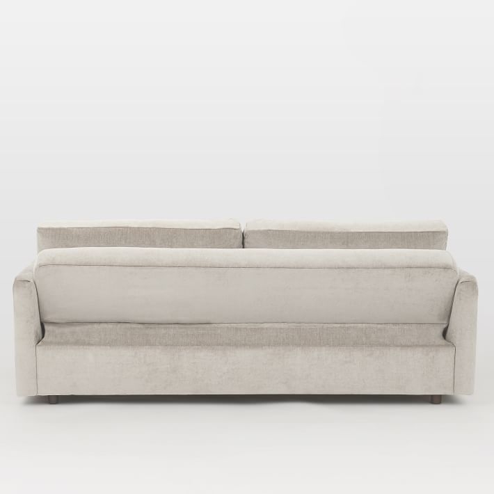 Clara Sleeper Sofa, Distressed Velvet, Light Taupe, Concealed Supports - Image 2