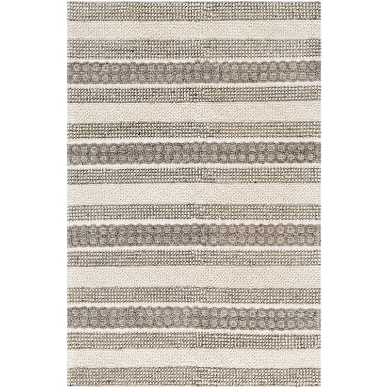 Jaclyn Global-Inspired Handwoven Flatweave Wool/Cotton Taupe/Cream Area Rug - Image 0