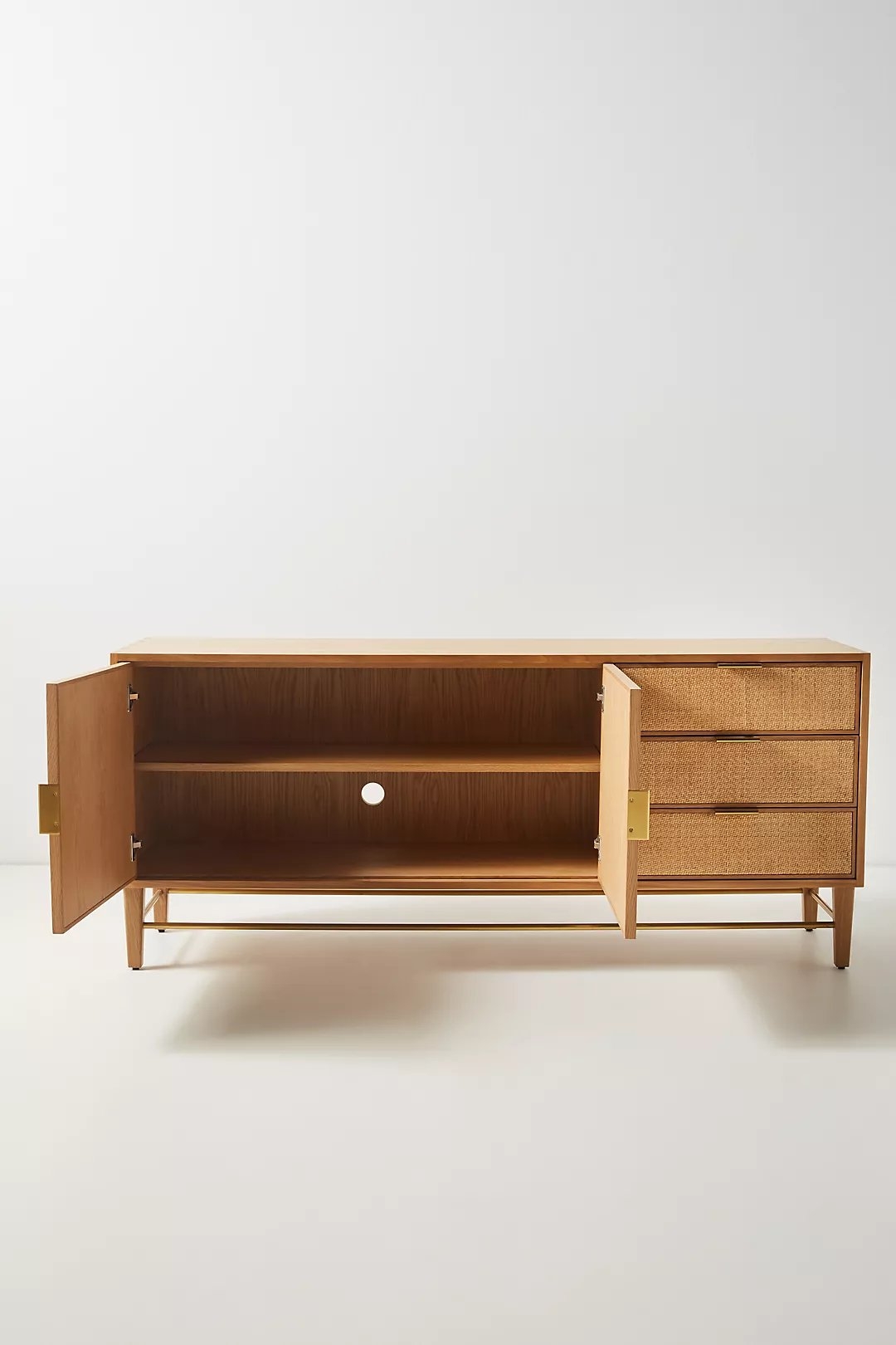 Wallace Cane and Oak Sideboard By Anthropologie in Beige - Image 2