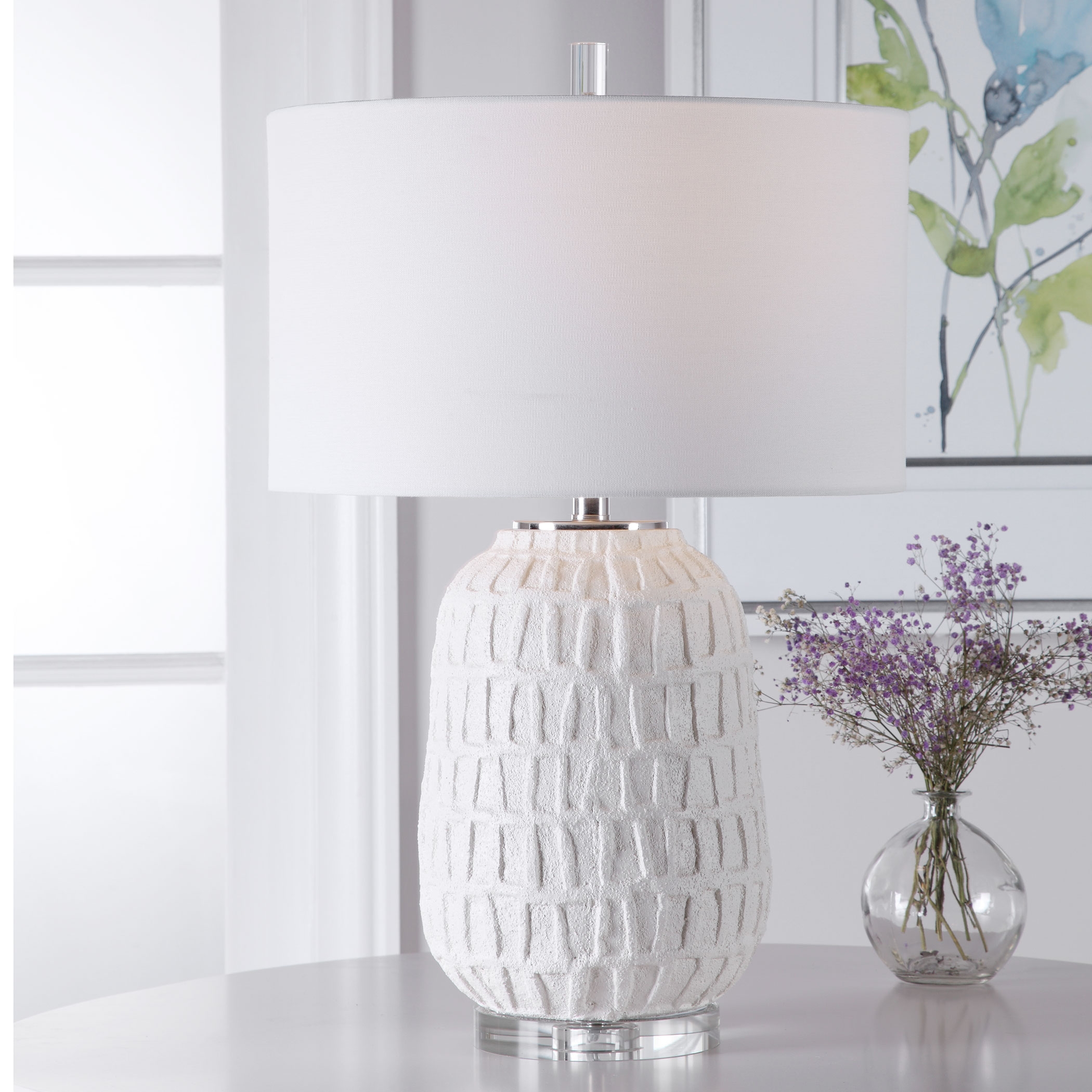Caelina Textured White Table Lamp - Image 0