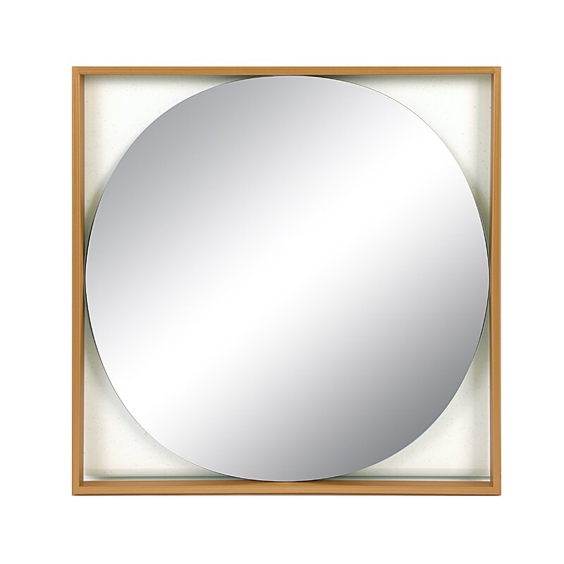 20-3/8"H Square Metal Mirror, Gold - Image 0