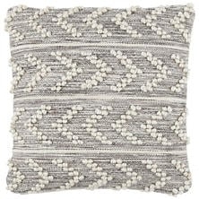 HOBNAIL HERRINGBONE GREY INDOOR/OUTDOOR DECORATIVE PILLOW - Image 0