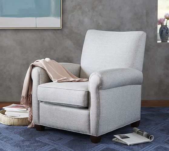 Grayson Roll Arm Upholstered Armchair, Polyester Wrapped Cushions, Basketweave Slub Ash - Image 4